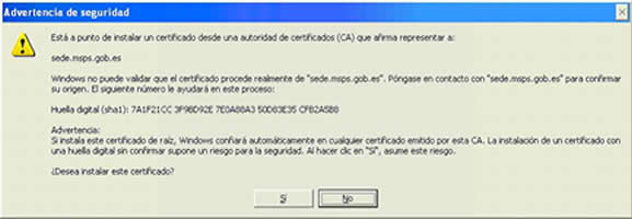 Si instalar el certificado